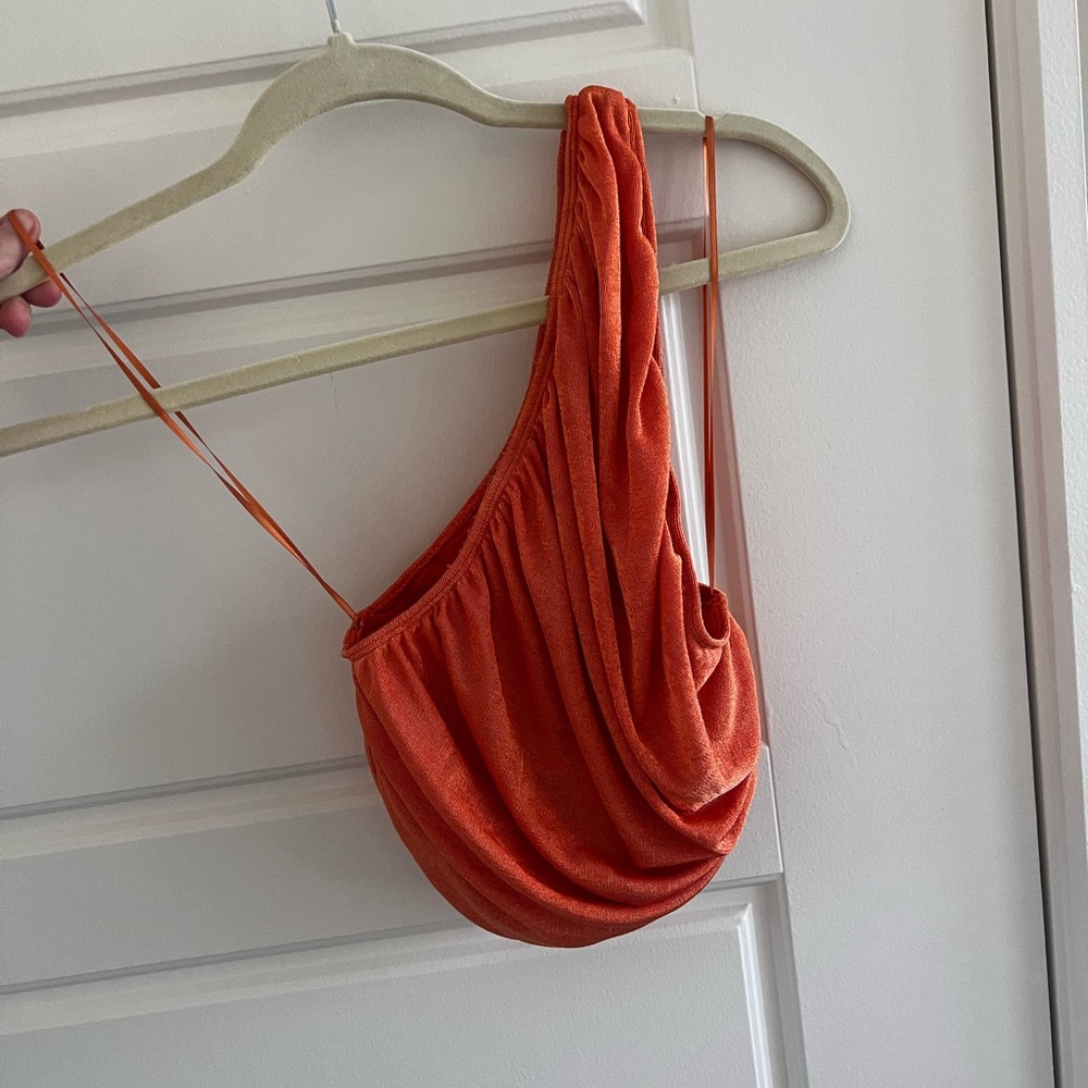 Lioness Vibrant Orange Top one shoulder